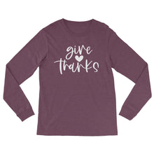 Load image into Gallery viewer, Give ♥ Thanks Long Sleeve Tee - Be Kind 2 Me