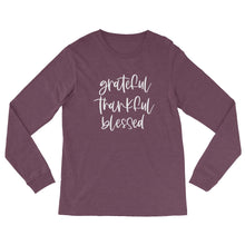 Load image into Gallery viewer, Grateful Thankful Blessed Long Sleeve Tee - Be Kind 2 Me