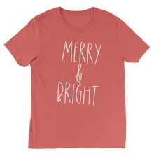 Load image into Gallery viewer, Merry &amp; Bright T-shirt - Red - Be Kind 2 Me