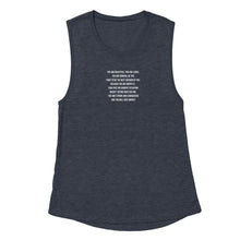 Load image into Gallery viewer, Unapologetically You Women's Flowy Scoop Muscle Tank - Heather Deep Navy - Be Kind 2 Me