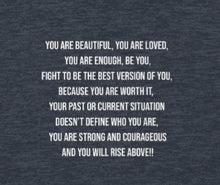 Load image into Gallery viewer, Unapologetically You Women's Flowy Scoop Muscle Tank - Heather Deep Navy - Be Kind 2 Me