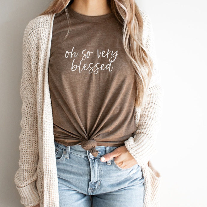 oh so very blessed T-shirt - Brown - Be Kind 2 Me