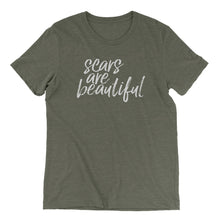 Load image into Gallery viewer, scars are beautiful T-shirt - Olive - Be Kind 2 Me