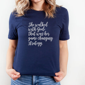 She walks with God T-shirt - Be Kind 2 Me