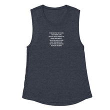 Load image into Gallery viewer, Unapologetically You Women&#39;s Flowy Scoop Muscle Tank - Heather Deep Navy - Be Kind 2 Me